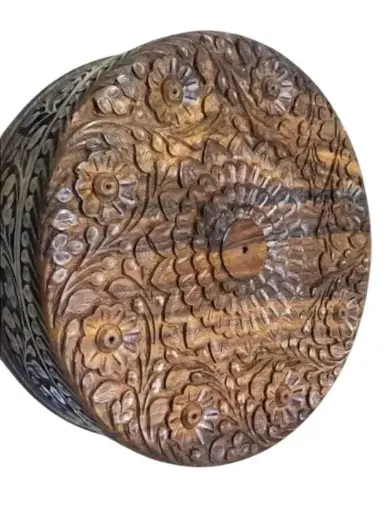 TIBETAN CARVING CHAPATI BOX