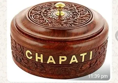 WOODEN ARVING CHAPATI BOX